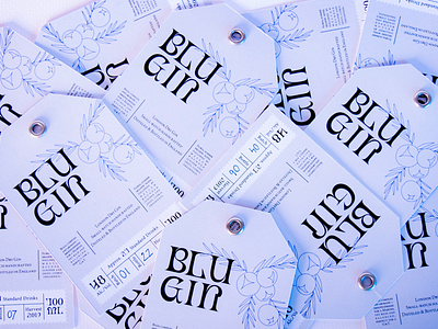Blu Gin label blu coloredlight drink gin grafikfeed graphicdesign typography