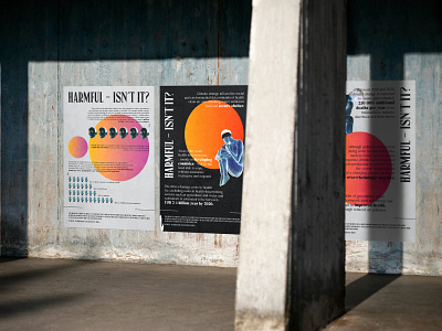 Infography poster trio about climate change