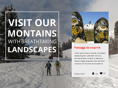 Beautiful Montains adv badge proposal web design