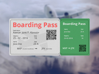 #024 Dailyui Challenge - Boarding Pass boarding pass card challenge dailyui ui