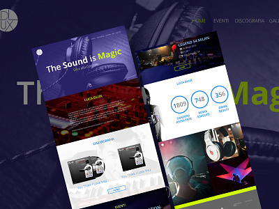 Luca Dlux Dj web site dj layout mix template theme ui web design web designer web site