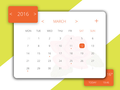 #038 Dailyui Challenge - Calendar calendar dailyui share ui webdesign webdesigner