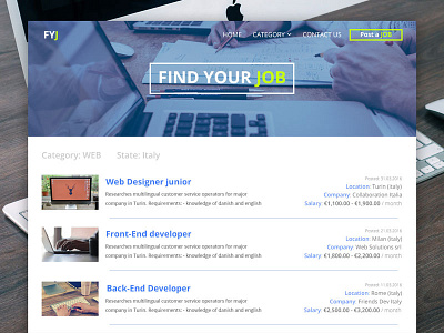 Job Listing dailyui job listing ui