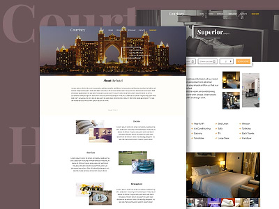 Hotel Courtney PSD project booking design hotel shot site template webdesign website