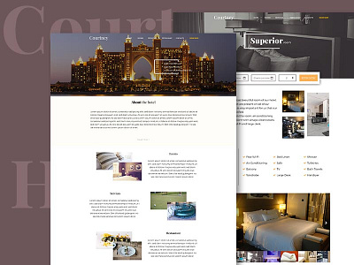 Hotel Courtney PSD project booking design hotel shot site template webdesign website