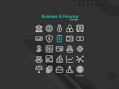 Business and Finance Icons filled line icon icon design icon pack icon packs icon set iconpack iconpacks iconset line icon pixel perfect