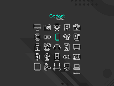 Gadget Icons filled line icon gadget gadgeticon gadgets gamesicon grid layout icon design icon pack icon sets iconpacks line icon pixelperfect technology icons
