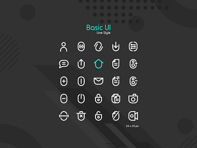 Basic UI Icons filled line icon icon pack icon set iconography iconpacks iconset interface line icon pixel perfect ui design uiicon uiux
