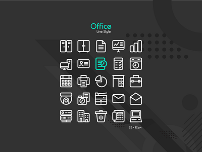 Office Icons icon design icon pack icon set line icon office icons pixel perfect