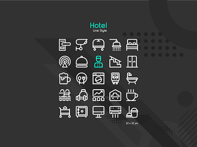 Hotel Icons hotel hotel app icon pack icon set iconpack iu line icon pixel perfect