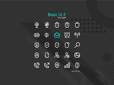 Basic UI 2 Icons icon pack icon packs iconpacks iconset line icon office icons pixel perfect uiux user interface
