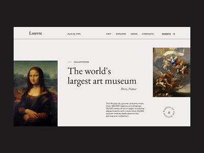 Louvre – Redesign Concept art artist concept design louvre minimal museum picture redesign style typographic ui ux webdesign website