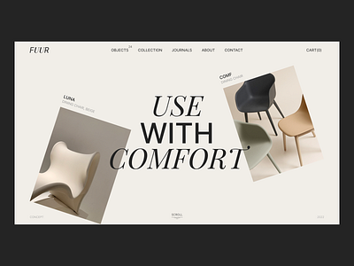FUUR // Furniture Studio branding concept design figma furniture graphic design grid landing logo shop store studio style typography ui ux web website
