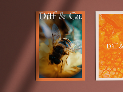 Diff & Co. // Posters for air freshener air freshener branding concept design fruit graphic design honey illustration landing logo orange poster posters summer sun ui ux vector website yellow