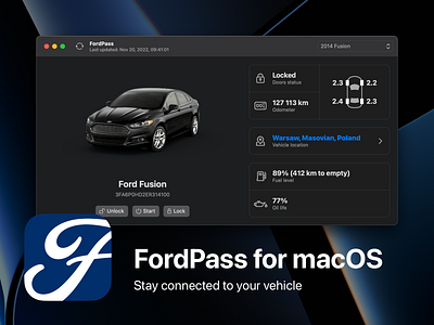 FordPass for macOS app apple application car control design desktop ford fordpass mac macos remote vehicle