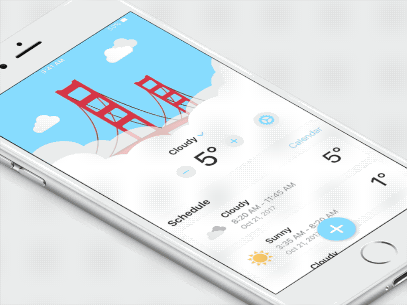 Weather Control App animation app concept control mobile principle sketch weather