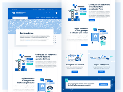 Developers Italia - Descriptive page developers flat design illustration italy open source public administration ui ux website