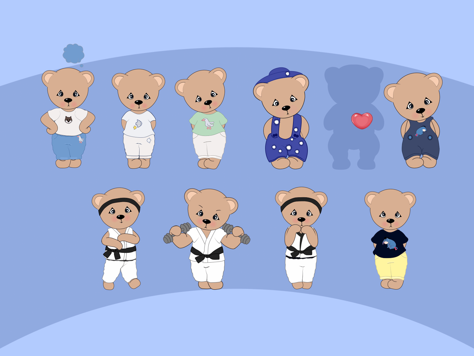 TeddyTales stickers pack on Instagram/Telegram/WhatsApp animation design bears cartoon motion design teddybears