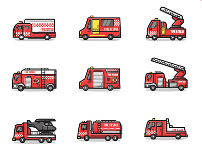 Fire Department Vehicle Illustration art asia branding culture fire department fire fighter fire rescue fire truck fire vehicle fireman illustration