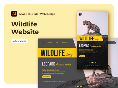 Wildlife Theme Website 3d animation art asia branding city culture design figma graphic design illustration jaguar jungle landing page logo ui vector website wild wildlife