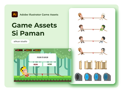 Game Assets for SI PAMAN art asia asset assets branding character city culture design game games illustration logo ui vector