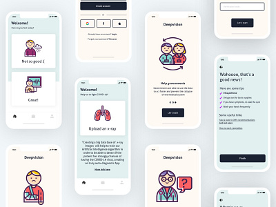 Deepvision app branding covid19 design health health app healthcare ui