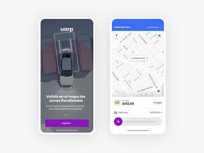 Uarp Parking App app design parking app ui ux