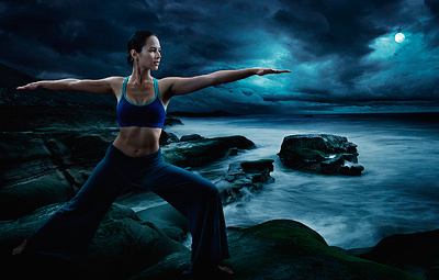 Moon Worship beautiful blue composite compositing conceptual cs5 dramatic hyper real landscape lighting mood moody photo photography photoshop powerful retouch retouching woman yoga