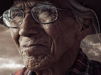 Diné california color composite elderly face lighting man native american navajo old outdoors photo photo manipulation photography portrait retouch retouching san diego tribal warm