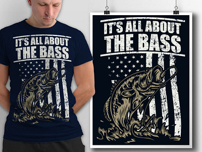 The bass t shirt design amazon fba seller american apparel artwork birthday t shirt branding design etsy shop fiverr.com print on demand printful teespring teesvector