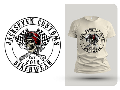 BikerWear Skull Funny T-Shirt For Men