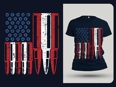 American Gun Lover T shirt Design amazon fba seller american flag badass branding custom t shirt design flag gun illustration logo teesvector vector vintage