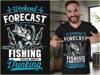 Weekend Forecast Fishing t shirt design