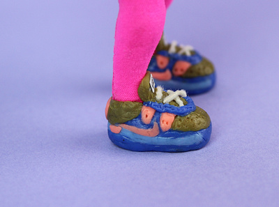 Custom made trainers art and design clay claymation creative design handmade illustration plasticine puppet making stop motion