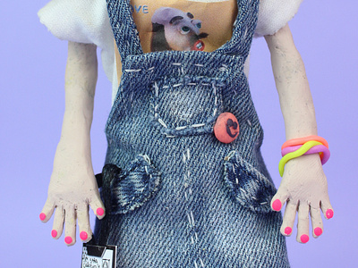 hand made denim dress and accessories