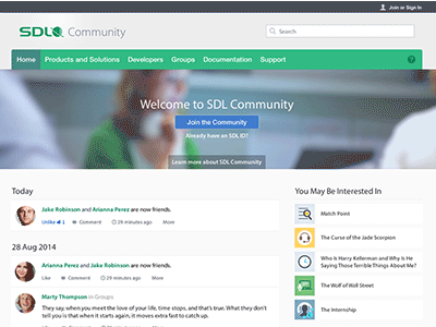 Welcome Page banner community home page interface splash page video web design