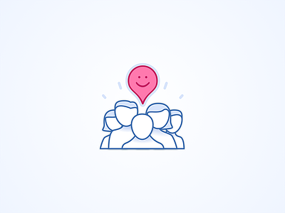 Team Icon avatars community designers dribbble happy team icon illustration location people pin team