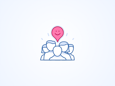 Team Icon avatars community designers dribbble happy team icon illustration location people pin team