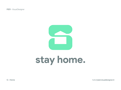 Stay Home! - Logo design project: monogram S + Home branding coronavirus covid covid 19 design green logo home lettermark lettermark logo logo logo design logodesign logoinspiration logoinspire monogram monograms simple stayhome symbol