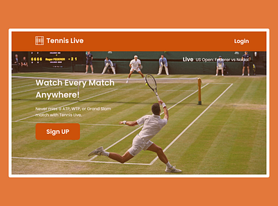 Tennis Live streaming uidesign webdesign