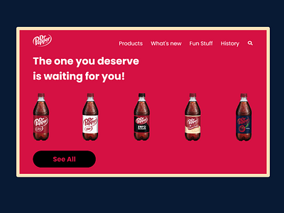 Dr pepper Redesign ui design webdesign