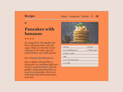 Recipe website cooking recipe ui ui design uiux user interface webdesign