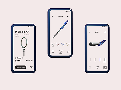 3D Tennis racket Mobile 3d app design mobile design product design ui design uiux user interface