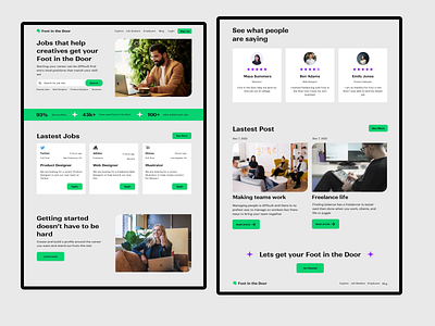 Foot in the Door job job search ui design uiux webdesign work