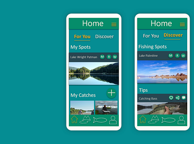 Fishing app app design fishing ui design