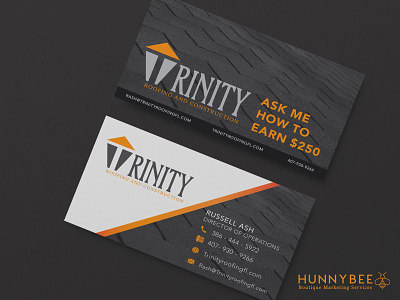 Trinity Roofing and Construction Business Cards branding businesscard design graphicdesign printdesign