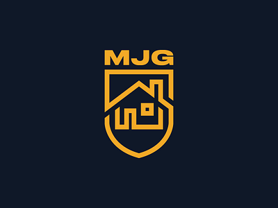 MJG Logo abstract branding crest design home house icon logo maintenance monogram renovation shield