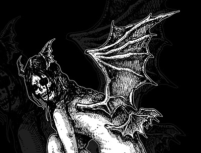 bat girl artwork darkart design illustration ink logo skull skull art skull logo ui