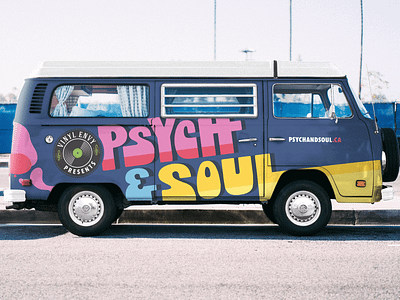 Psych & Soul Concept Branding + album album art album cover design band band merch graphic design illustration music psychadelic typography van van graphics volkswagen