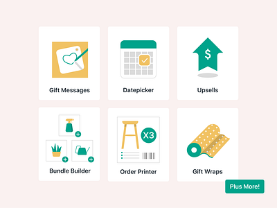 Illustration's for Giftship's Shopify App Listing Page